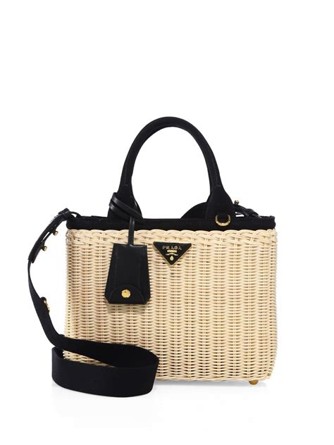 prada tote bag on sale|prada wicker tote bag.